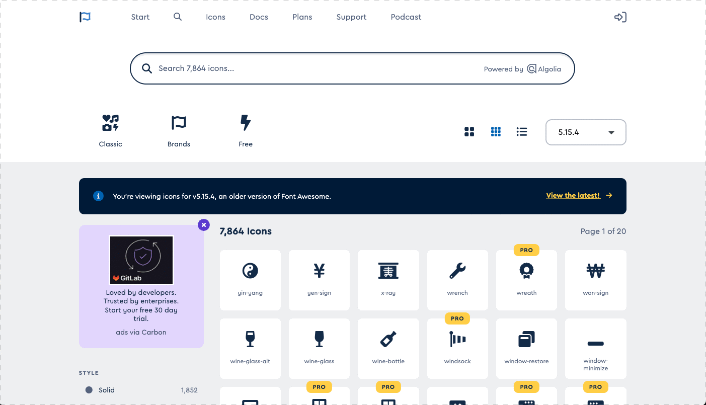 gif showing custom icons in gingr