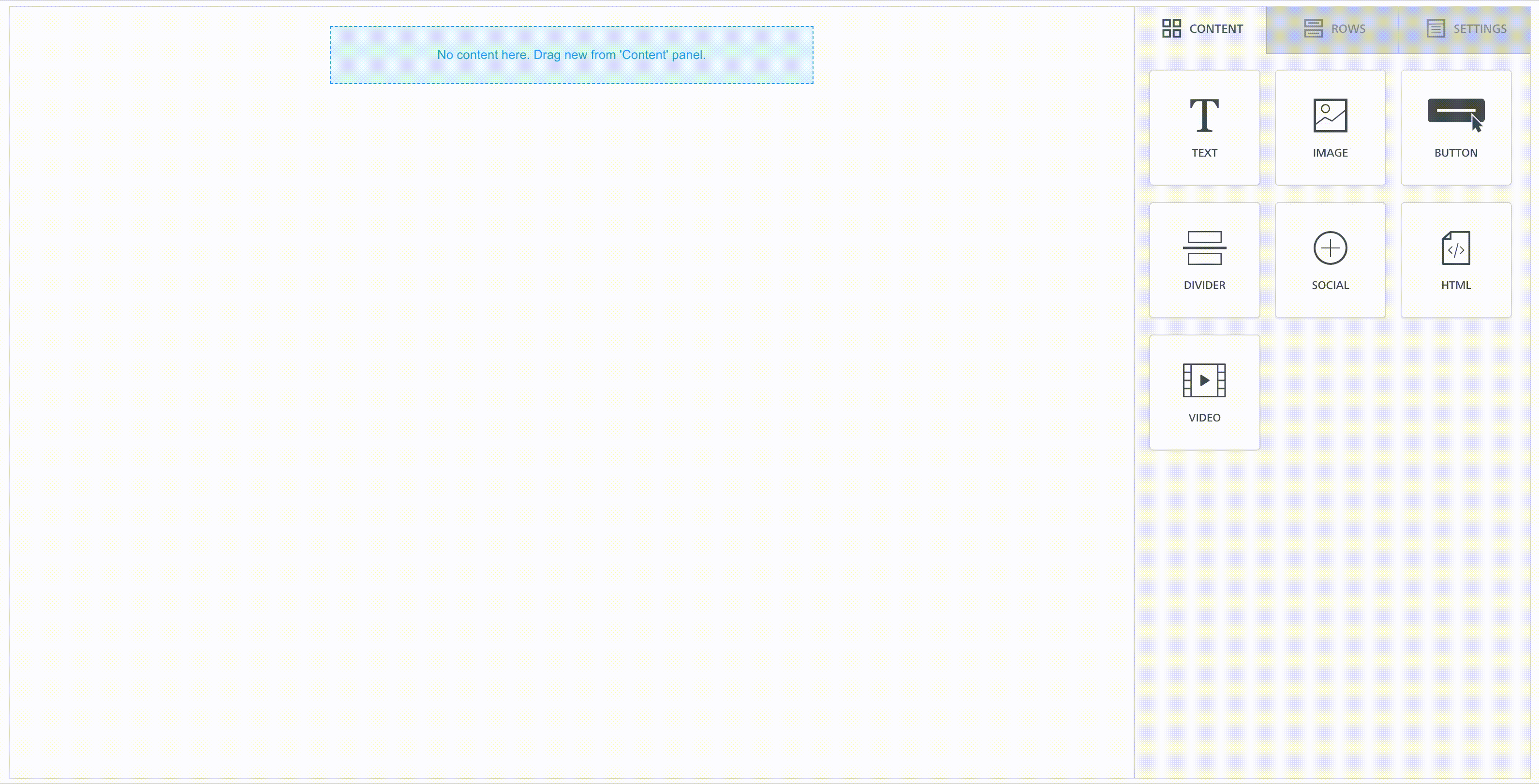 animated gif showing the drag-and-drop and templates feature in Gingr's email builder