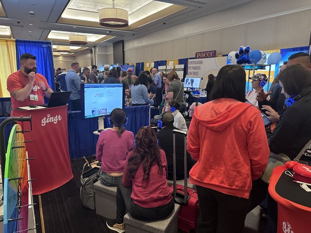 the Gingr team on site at a pet-care industry trade show