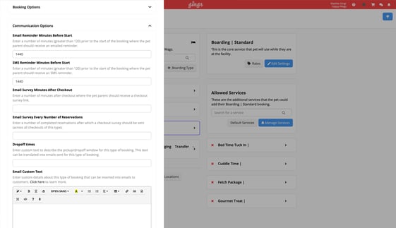 An example of the automated reminders you can send with our dog training software.