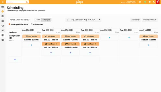 A screenshot of the calendar tool in our dog training software.