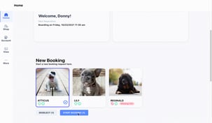 A screenshot of the customer portal and pet profiles, which customers can update as the navigate the Gingr PreCheck process.