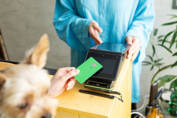 pet parent paying with credit card
