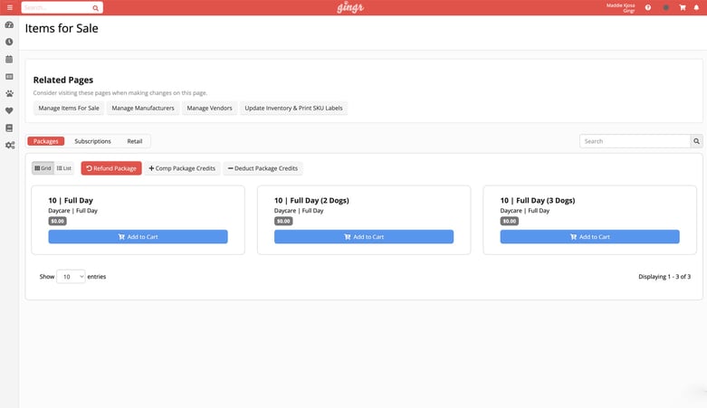 An example of how you can use Gingr to maximize revenue via service packages and more.