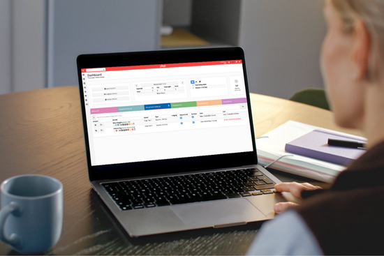Gingr dashboard on a laptop computer