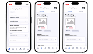 A screenshot of online bookings managed in the Pet Parents Mobile App.