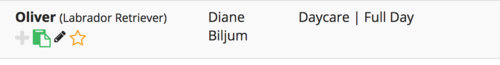 A screenshot of Custom Icons in use in Gingr’s dog daycare software.