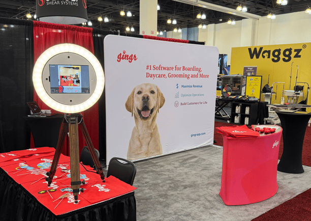 Gingr booth at Groom Expo West