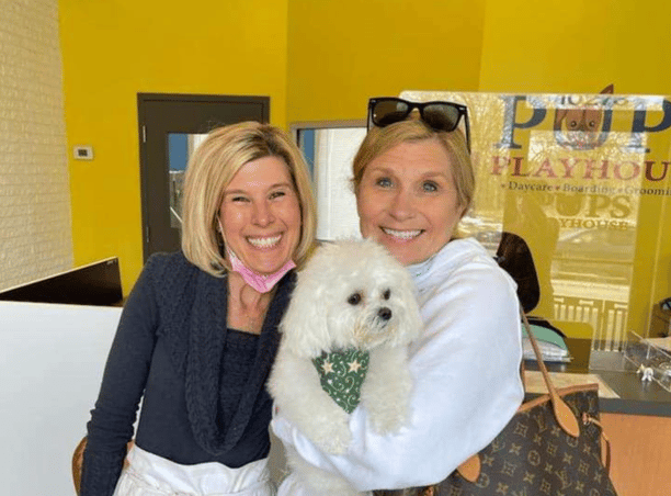 judith cipriani and pet parent at pups playhouse