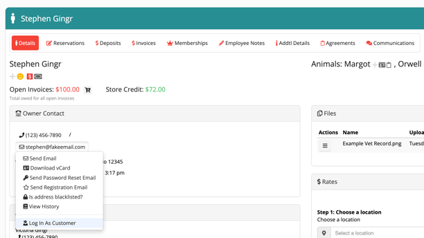 impersonate client in customer portal