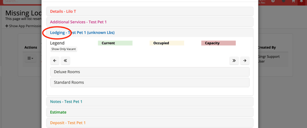 Missing Lodgings Report